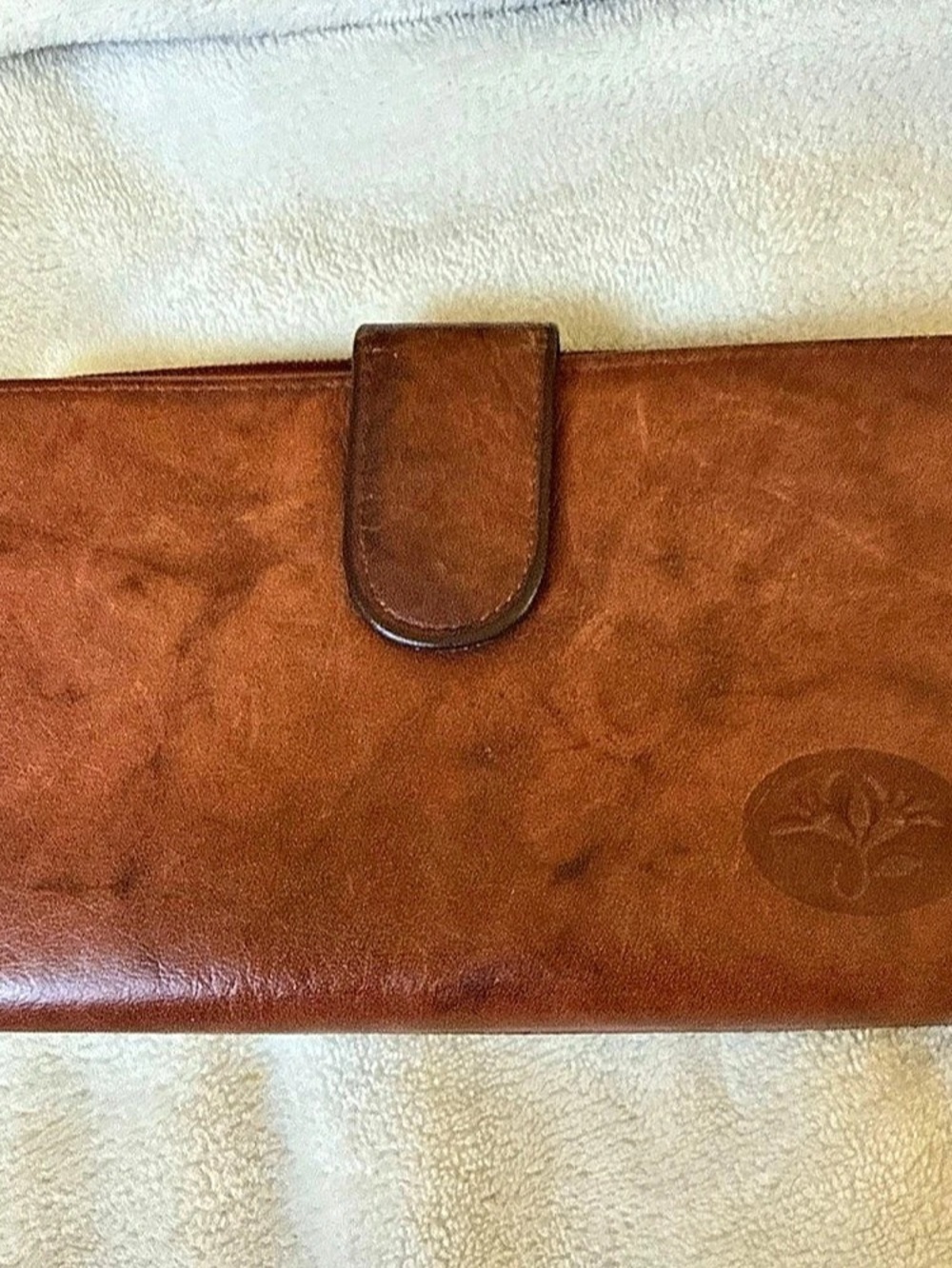 Buxton Brown Heiress Leather Tab Ensemble Checkbook Wallet Clutch